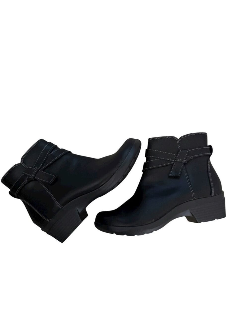 Clark’s Collection Women’s Angie Spice Black Leather Boots Size 7 - Picture 1 of 11